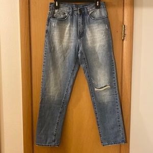 Denim CoLab Saltwater Song High Rise Distressed Relaxed Loose Fit Jeans 28/9